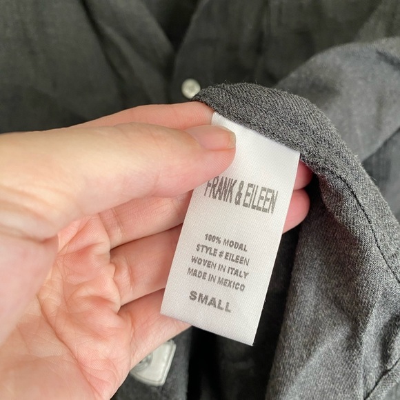 Frank & Eileen Gray Relaxed Button Down Shirt with Notched Collar - Picture 3 of 4